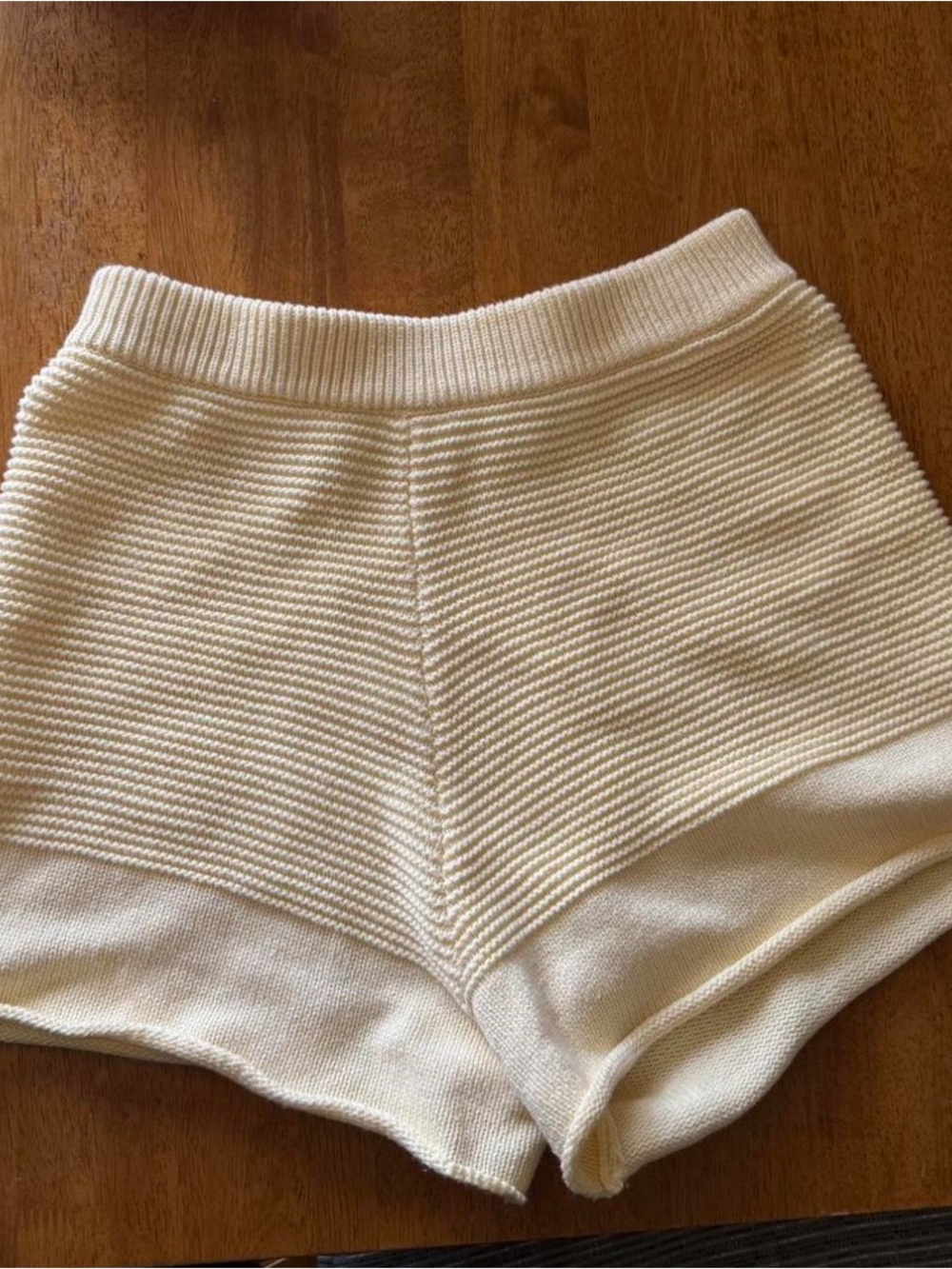 Princess Polly Yellow Ribbed High-Waist Knit Shorts